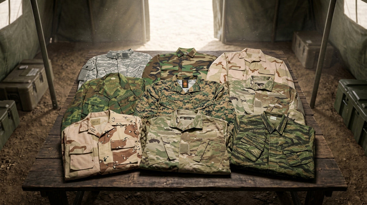 U.S. jackets in various camouflages patterns