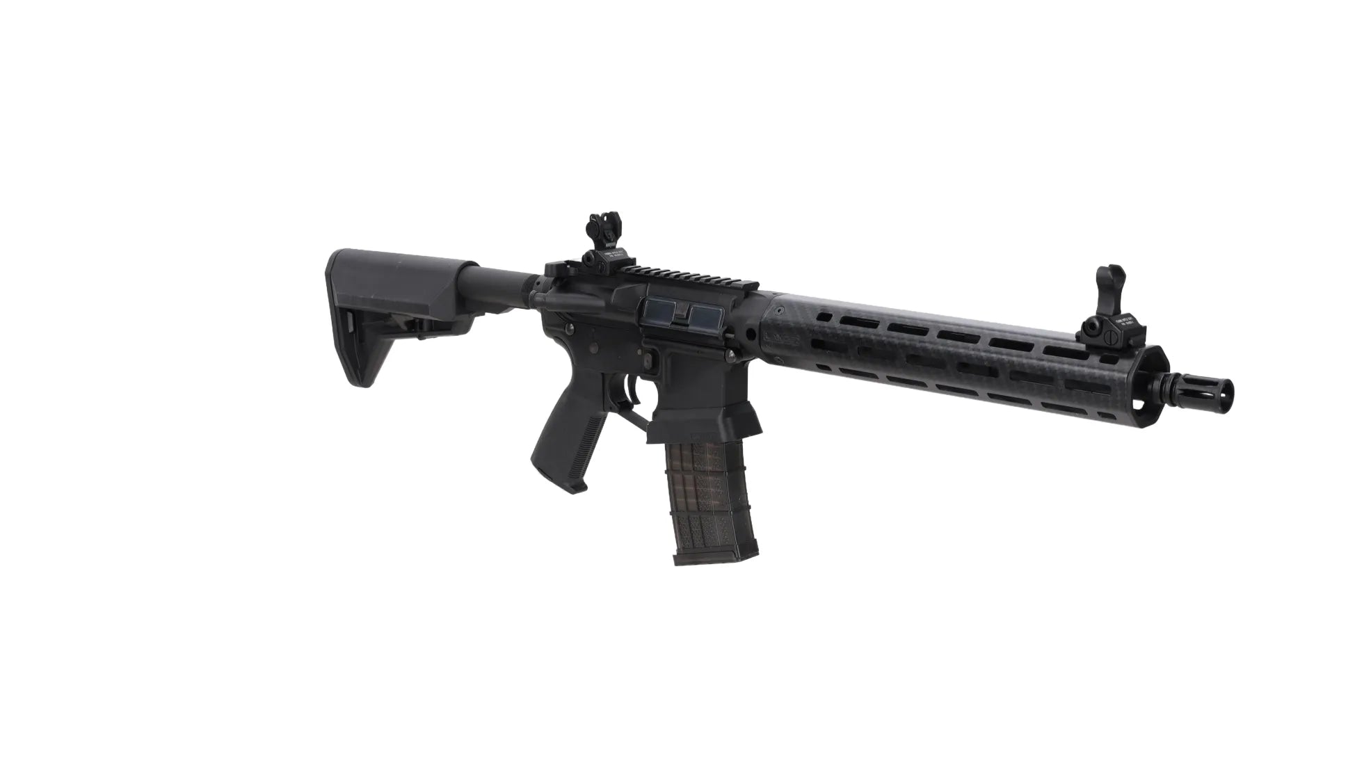 King Arms x Lancer Systems airsoft Carbine L15 LCH7 12" Faux Carbon Black