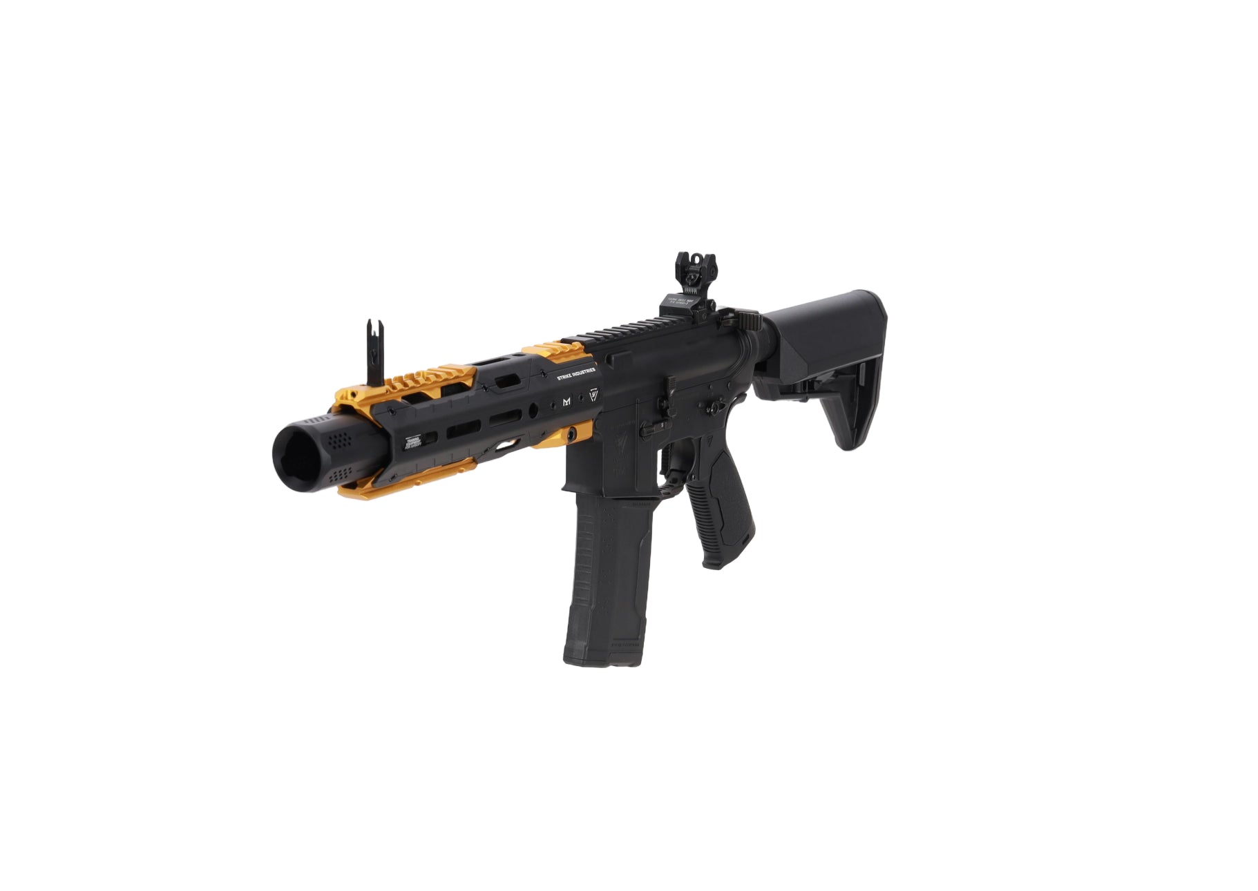 King Arms x Strike Industries Sentinel GRIDLOK® 8.5" Aster SE ETU Black and Gold airsoft Carbine-1