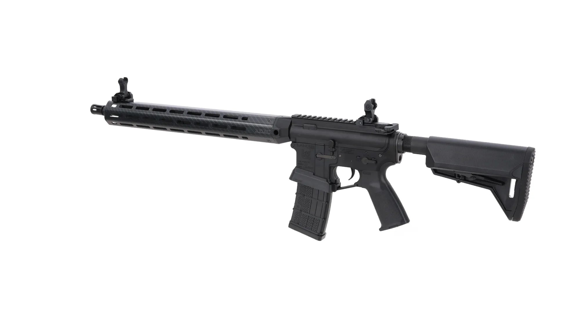 King Arms x Lancer Systems airsoft Carbine L15 LCH7 15" Faux Carbon Black
