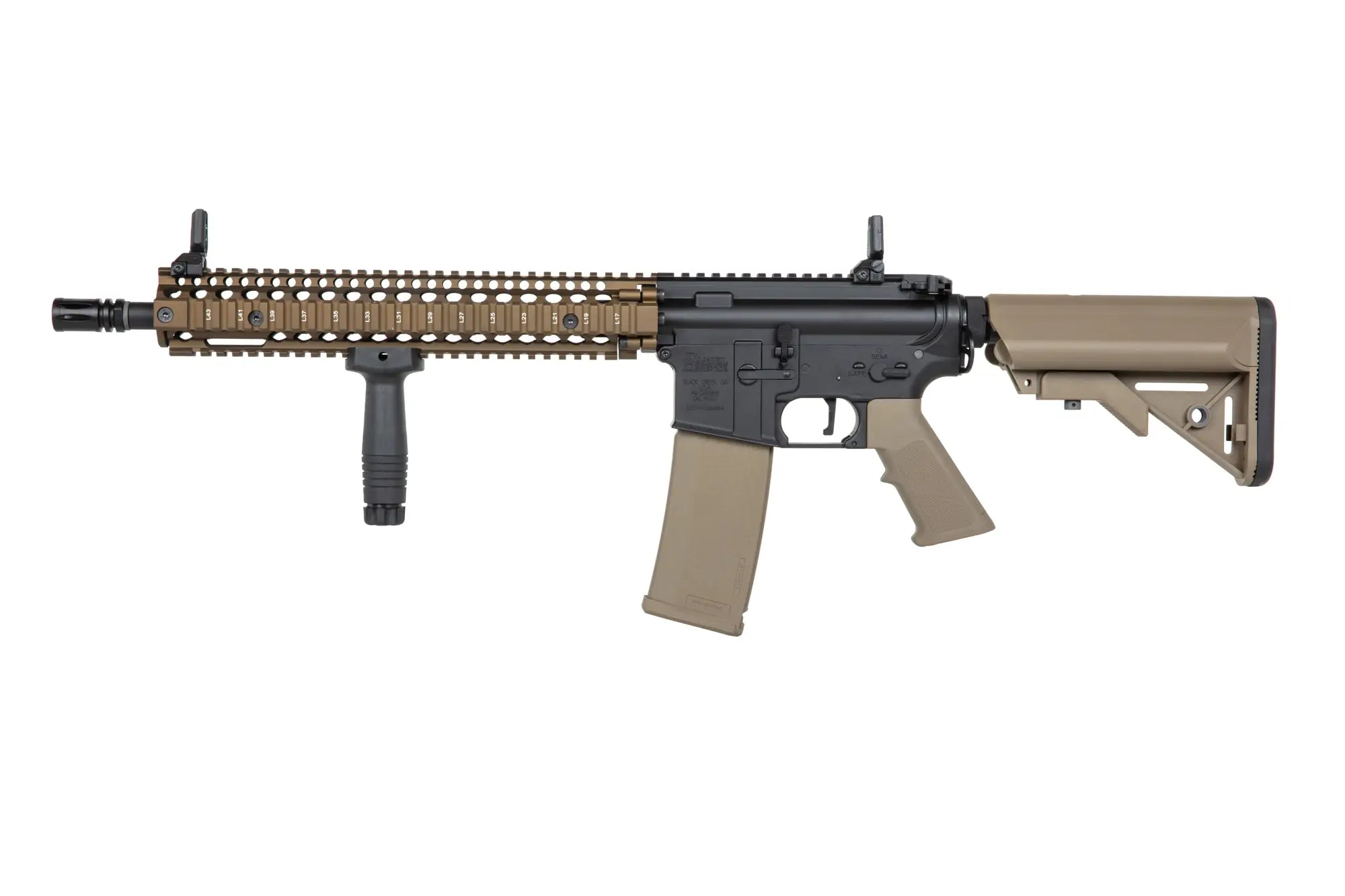 Specna Arms Daniel Defense® MK18 SA-P26 Prime™ Kestrel™ ETU airsoft carbine with Chaos Bronze brushless motor