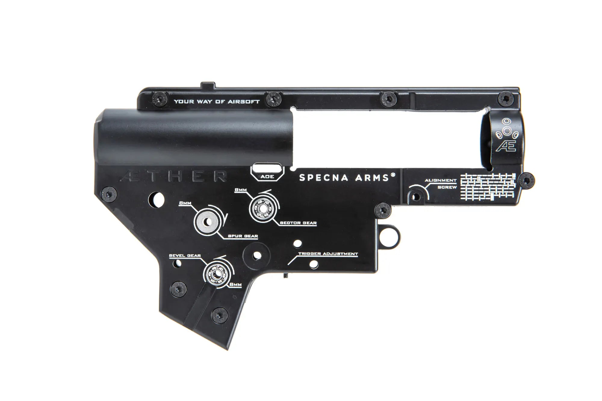Specna Arms Ather⢠Gearbox v2 skeleton with J-Cage bearings