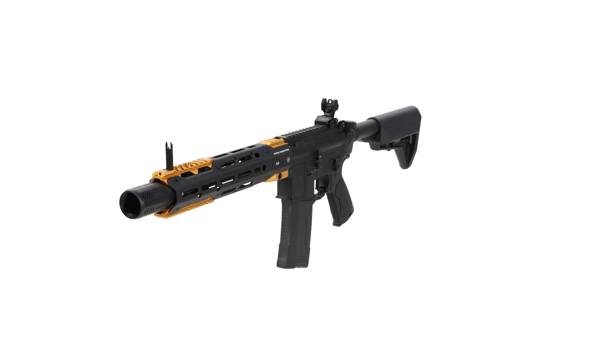 King Arms x Strike Industries Sentinel GRIDLOK® 11" Aster SE ETU Black and Gold airsoft Carbine-3