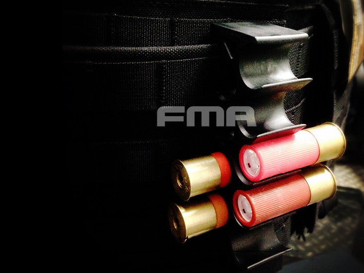 FMA 12GA Shotgun Shell Holder for Belt / MOLLE - Black