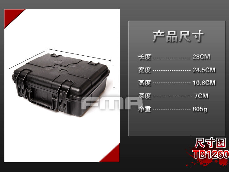 FMA Transport Plastic Case with Padding - Black