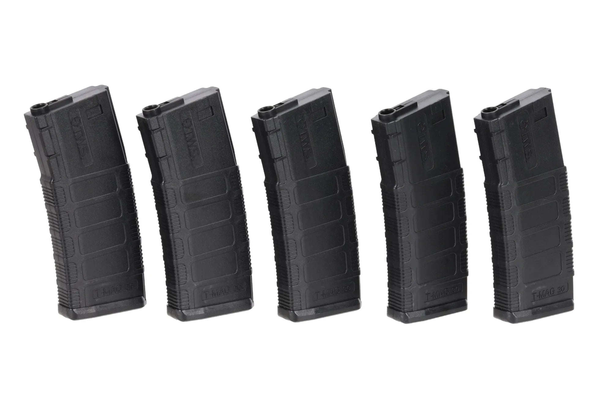 Set of 5 mid-cap 140-BB King Arms magazines for M4/M16 type replicas Black-2
