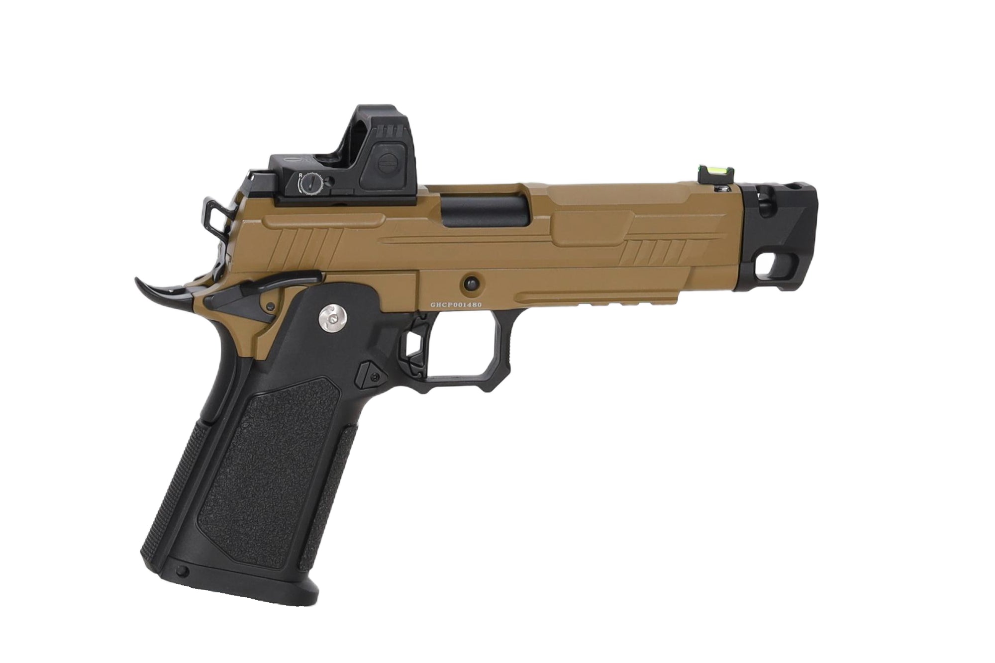 Vanguard 4.3" Hi-Capa GBB + red dot + Half-Tan compensator