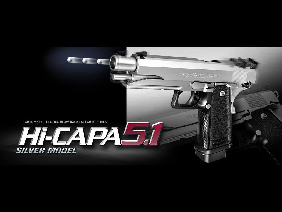 Hi-Capa 5.1 Blowback (EBB) Battery Pistol - Silver