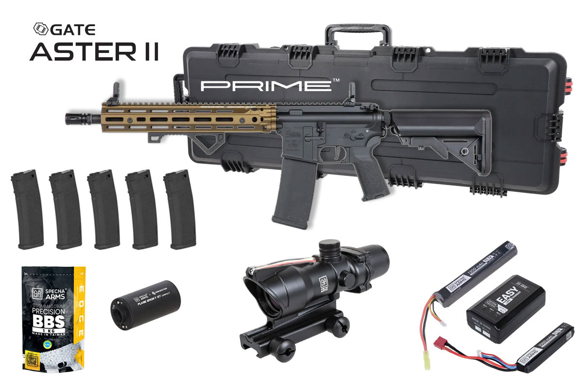 Specna Arms Daniel Defense SA-P28 Prime RIS III 12.5" Premium Airsoft Bundle - Rifle, Optic, Batteries, Magazines and Case