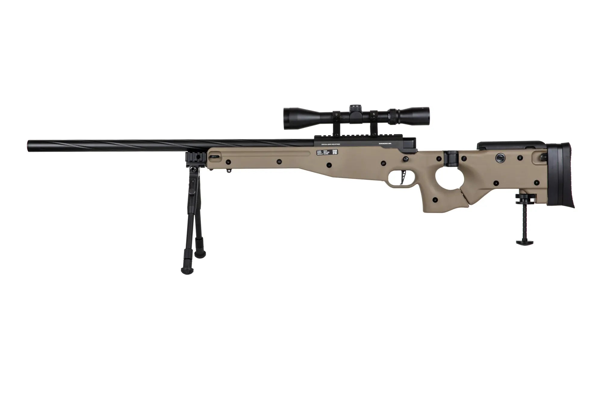 580 FPS sniper rifle SA-S14 scope + bipod Tan