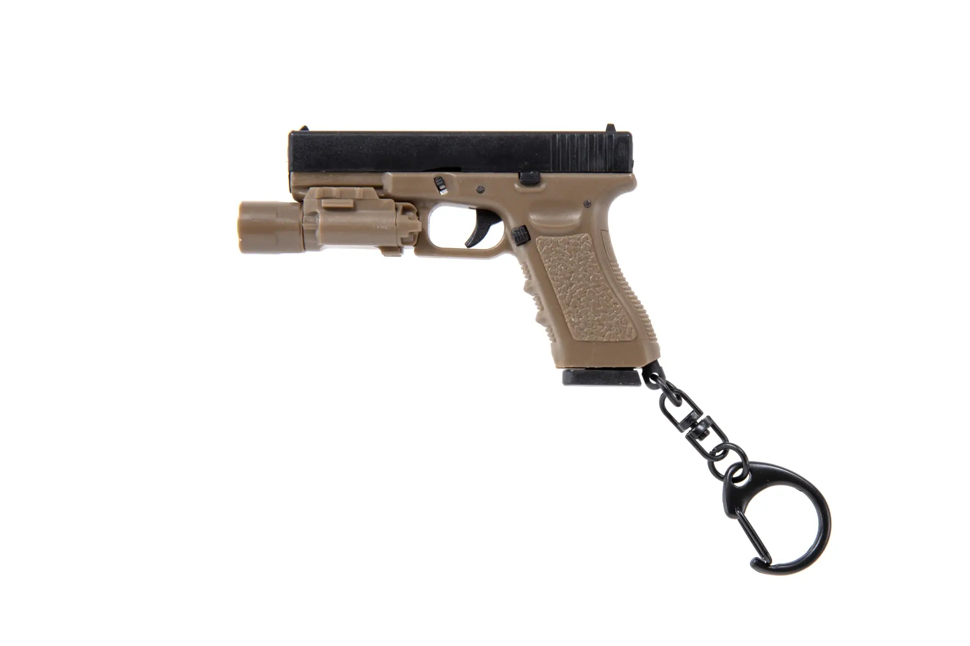 Wosport Pistol key fob with torch Half-Tan