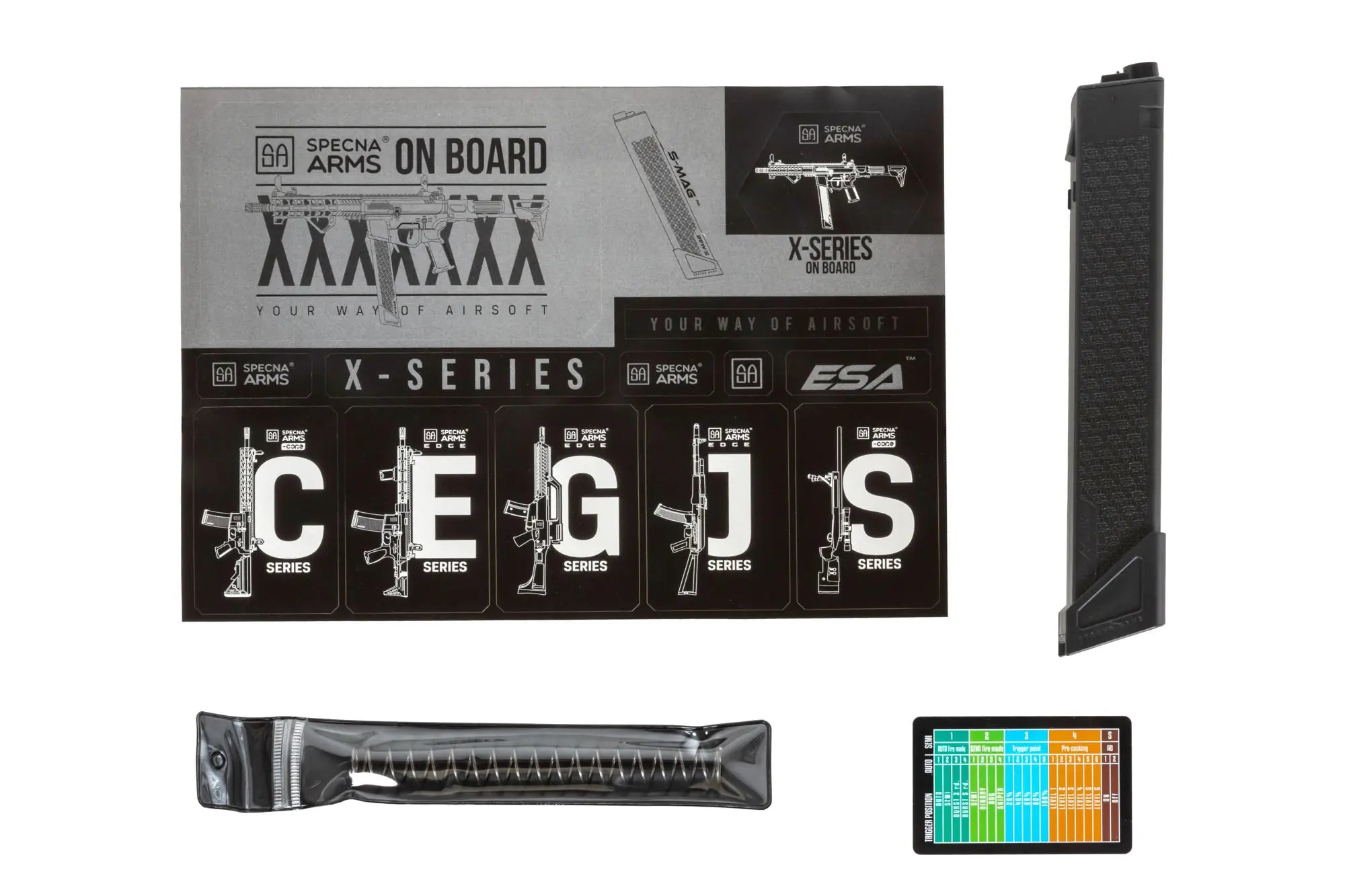 Airsoft Replica SA-FX02 FLEX HAL ETU machine gun with orange flash hider