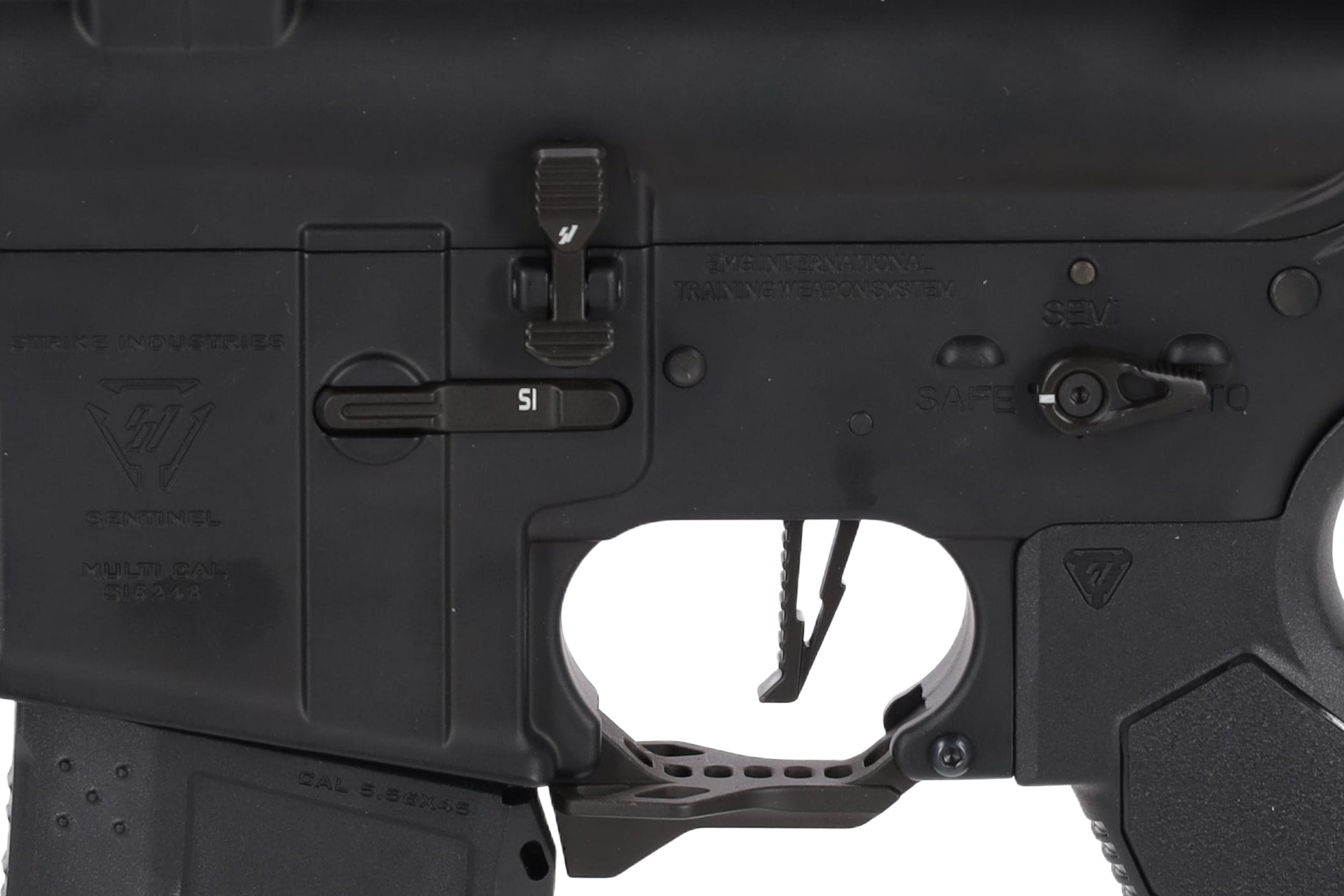 King Arms x Strike Industries Sentinel GRIDLOK® 8.5" Aster SE ETU Black/Blue airsoft Carbine-5