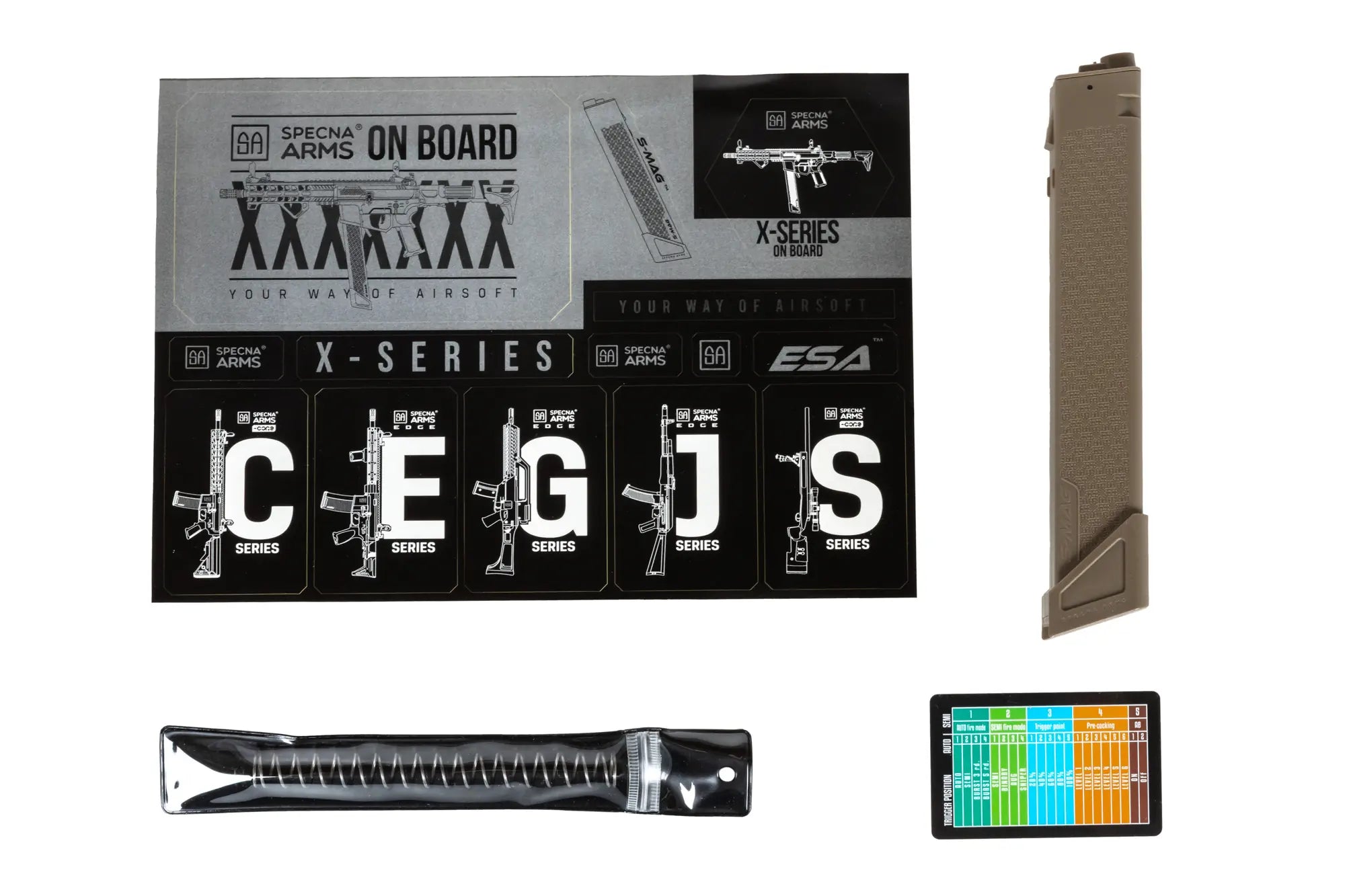 Airsoft Replica SA-FX01 FLEX HAL ETU Half-Tan submachine gun with orange flash hider