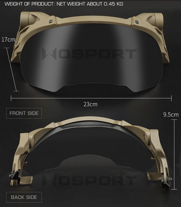 Tactical helmet outer suspension flip goggles - Black Home > All products > Airsoft equipment and guns cases > Goggles and masks on airsoft > Goggles on Airsoft Wosport