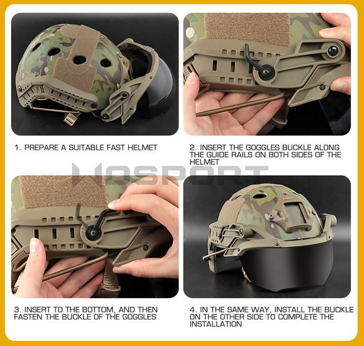 Tactical helmet outer suspension flip goggles - Black Home > All products > Airsoft equipment and guns cases > Goggles and masks on airsoft > Goggles on Airsoft Wosport