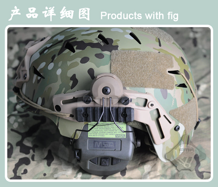 FMA EXFIL Helmet Mount for MSA Sordin Headset - FG