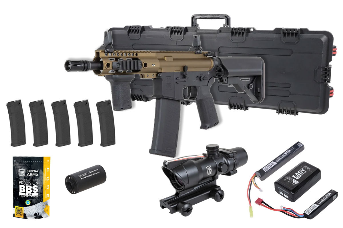 Specna Arms SA-P21 Prime Premium Airsoft Bundle - Rifle, Optic, Batteries, Magazines and Case