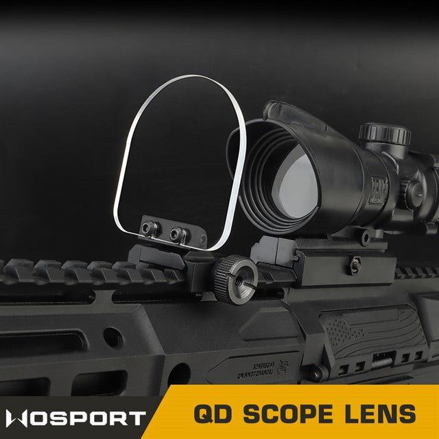 Flip-up QD Scope Lens / Sight Shield Protector - Black Home > All products > Airsoft guns accessories > Collimators and optics for airsoft guns > Accessories for collimators and optics Wosport
