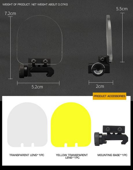 Flip-up QD Scope Lens / Sight Shield Protector - Black Home > All products > Airsoft guns accessories > Collimators and optics for airsoft guns > Accessories for collimators and optics Wosport
