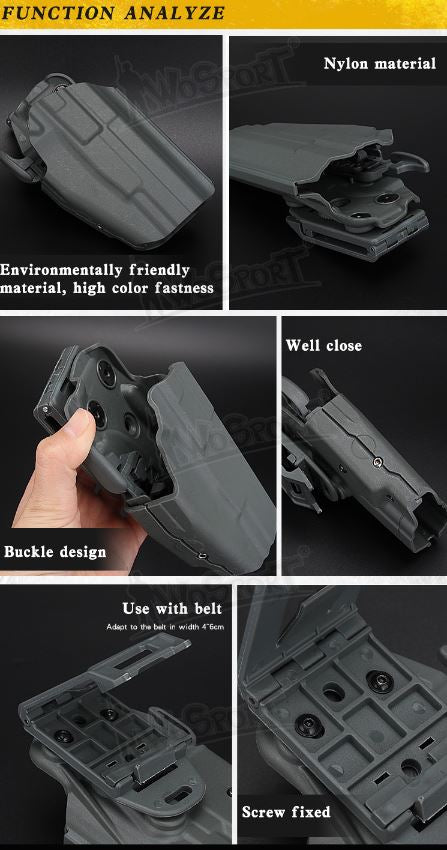 WST Universal Belt Holster GB35 Full size (Glock 17, P226, M92F), Right Hand - Tan Fondine Wosport