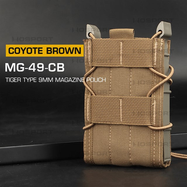 WST Tiger Type 5.56 Magazine Molle Pouch - Coyote Home > All products > Airsoft equipment and guns cases > Pouches, pockets, discarders > Pouches for rifle trays > Pouches for storage Mid-cap Magazines for 5.56 (M4/M16) Wosport