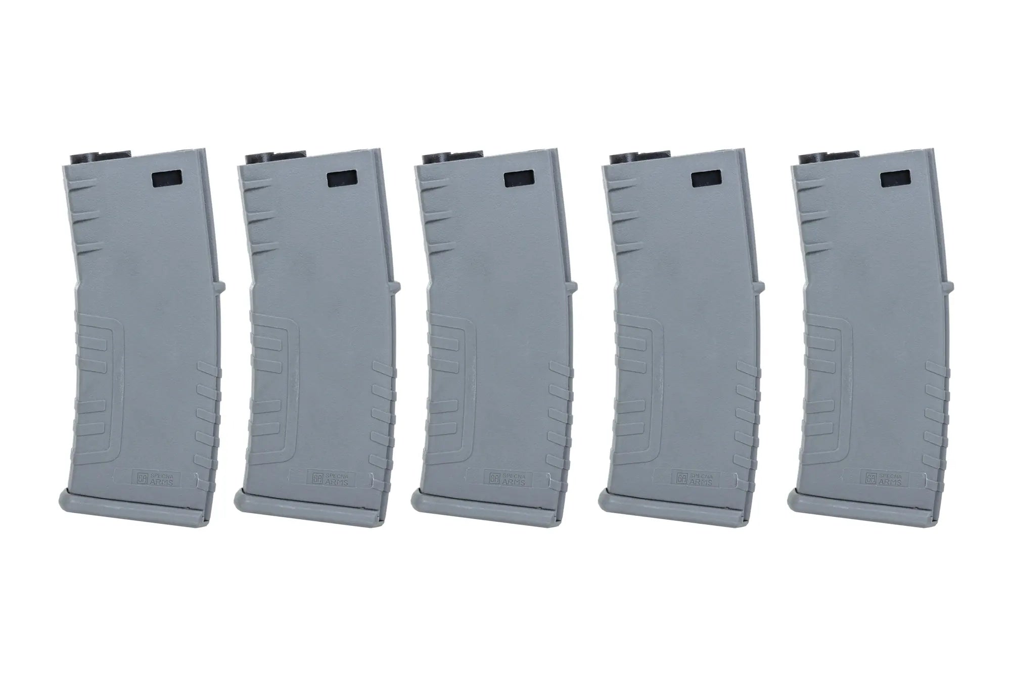 Set of 5 polymer mid-cap magazines 120 rounds Grey