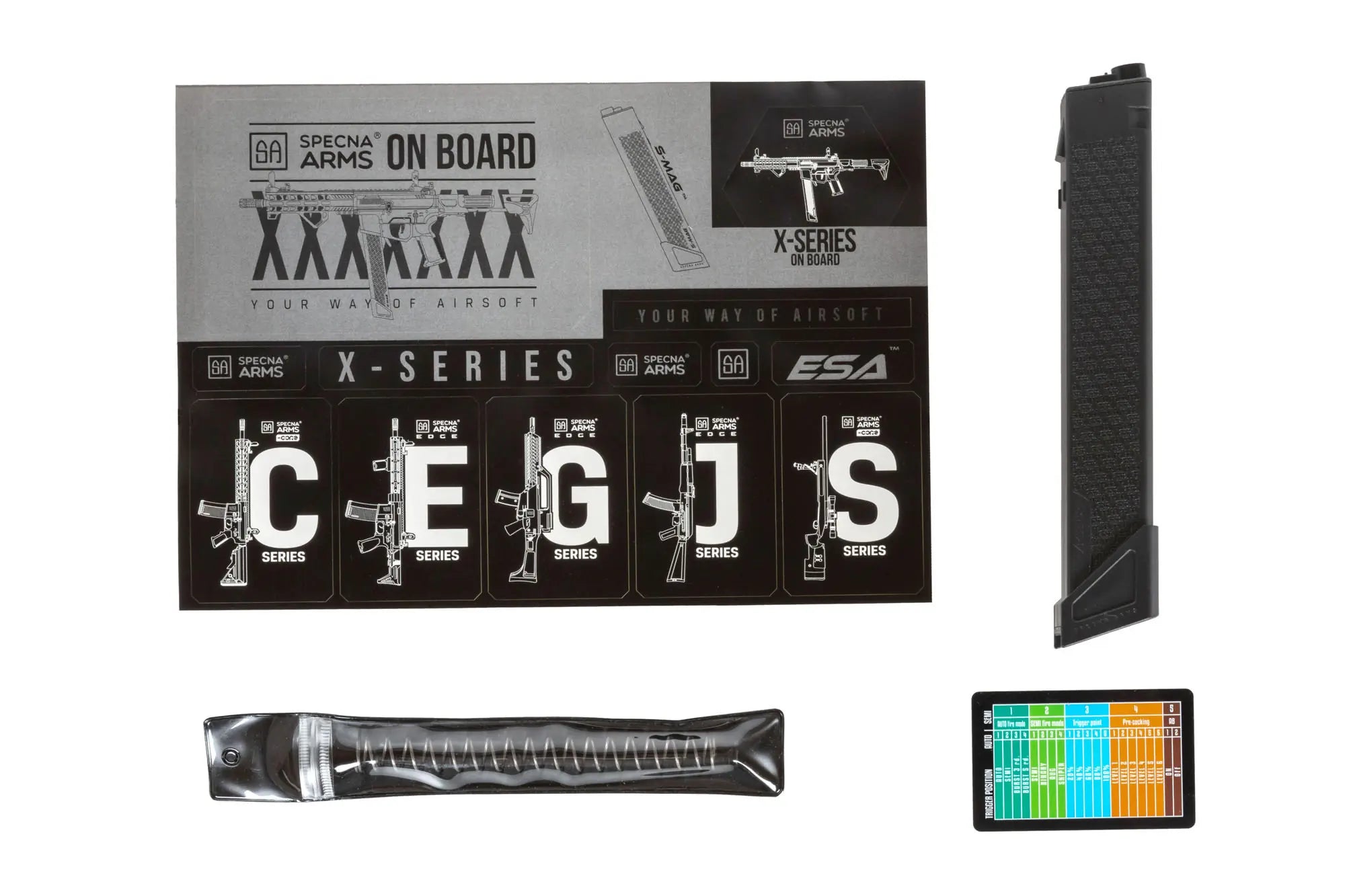 Airsoft Replica SA-FX01 FLEX HAL ETU machine gun with orange flash hider