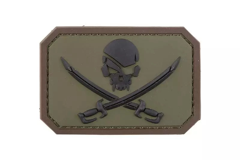 Pirate Skull PVC Patch - Forest