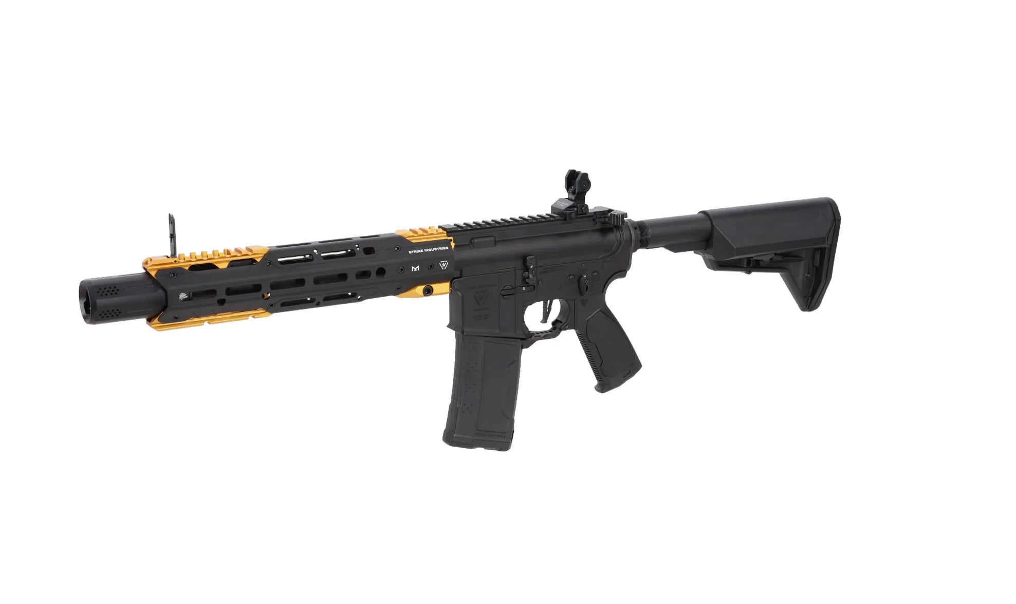 King Arms x Strike Industries Sentinel GRIDLOK® 11" Aster SE ETU Black and Gold airsoft Carbine-8