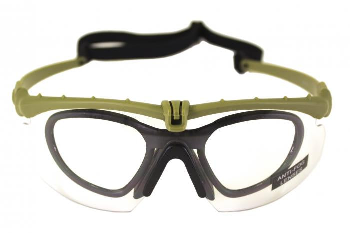 NUPROL Safety Glasses BATTLE PRO'S (with Insert), Clear Lens - Black