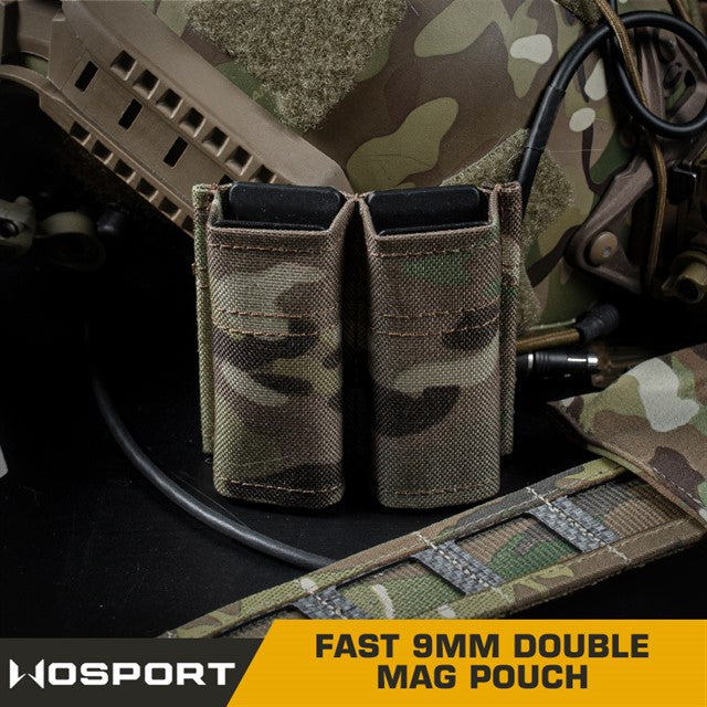 FAST Type Double 9mm Magazine Pouch - MC Home > All products > Airsoft equipment and guns cases > Pouches, pockets, discarders > Pistol trays pisses Wosport