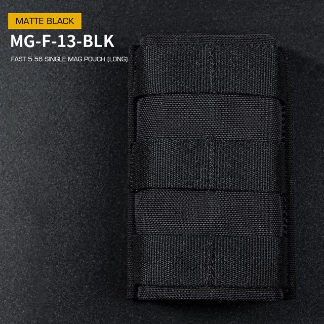 FAST Type Single 5.56 Magazine Pouch (Long) - Black Home > All products > Airsoft equipment and guns cases > Pouches, pockets, discarders > Pouches for rifle trays > Pouches for storage Mid-cap Magazines for 5.56 (M4/M16) Wosport