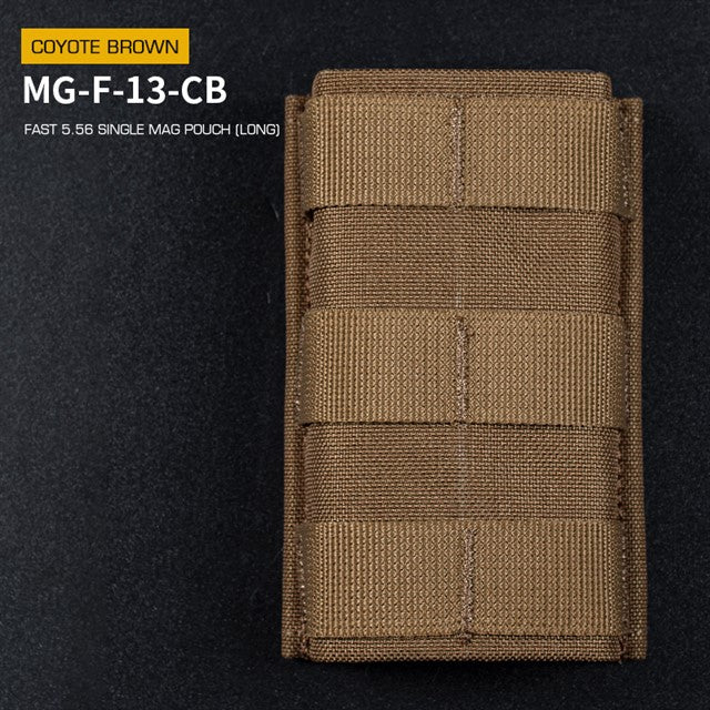 FAST Type Single 5.56 Magazine Pouch (Long) - Coyote Home > All products > Airsoft equipment and guns cases > Pouches, pockets, discarders > Pouches for rifle trays > Pouches for storage Mid-cap Magazines for 5.56 (M4/M16) Wosport