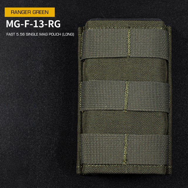 FAST Type Single 5.56 Magazine Pouch (Long) - Ranger Green Home > All products > Airsoft equipment and guns cases > Pouches, pockets, discarders > Pouches for rifle trays > Pouches for storage Mid-cap Magazines for 5.56 (M4/M16) Wosport