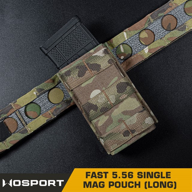 FAST Type Single 5.56 Magazine Pouch (Long) - MC Home > All products > Airsoft equipment and guns cases > Pouches, pockets, discarders > Pouches for rifle trays > Pouches for storage Mid-cap Magazines for 5.56 (M4/M16) Wosport