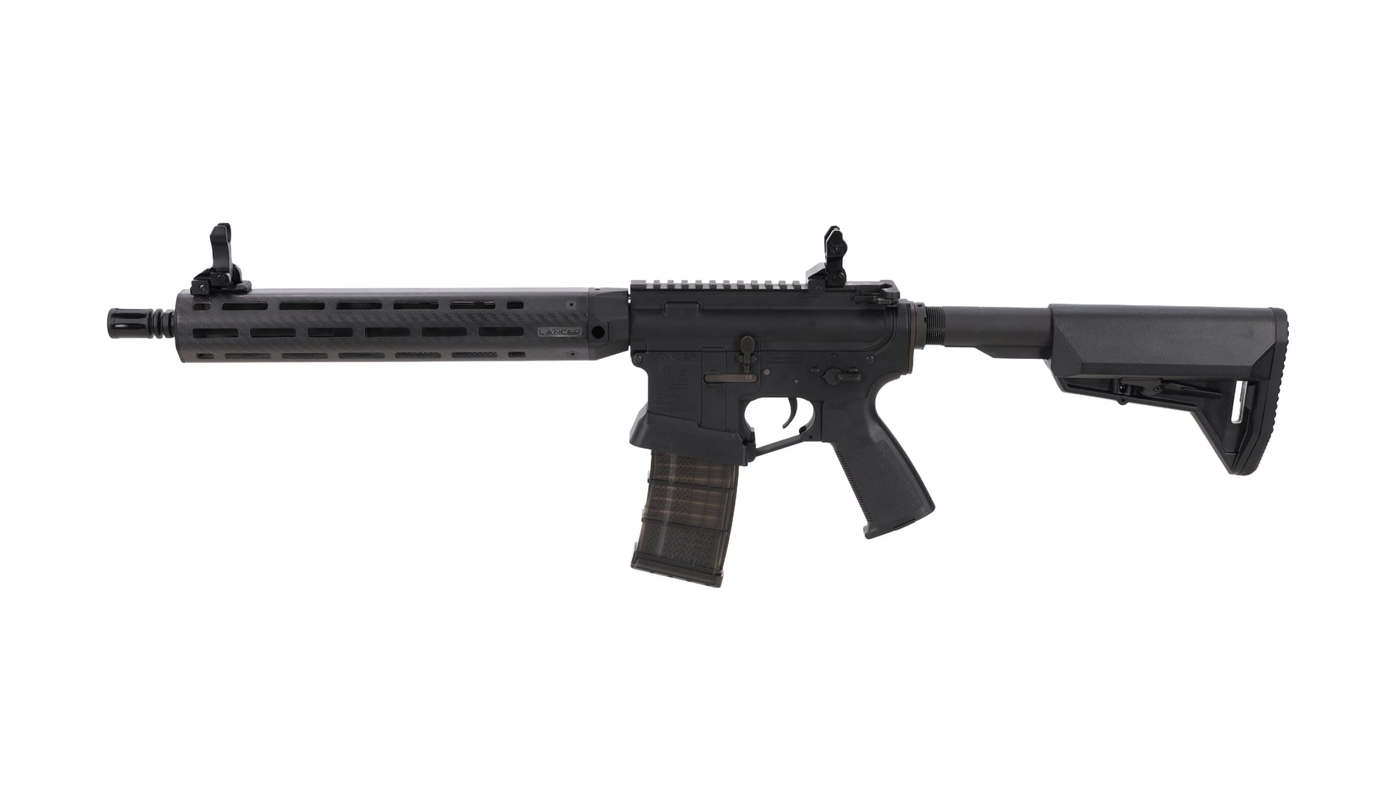 King Arms x Lancer Systems airsoft Carbine L15 LCH7 12" Real Carbon Black-1
