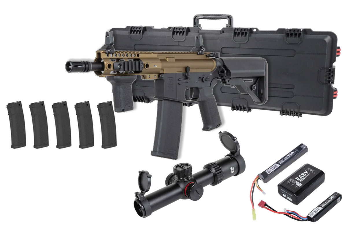 Specna Arms SA-P21 Prime Premium Airsoft Bundle - Rifle, Optic, Batteries, Magazines and Case