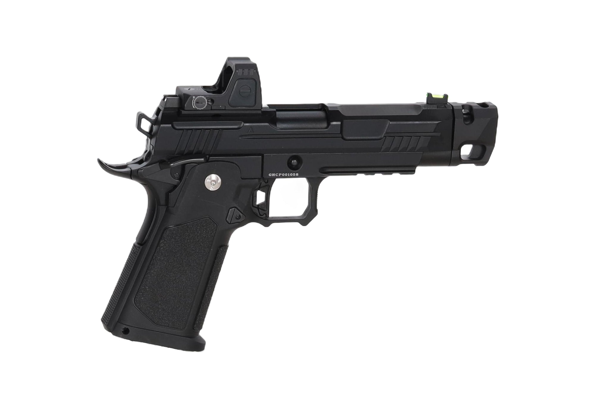 Vanguard 4.3" Hi-Capa GBB + red dot + compensator Black