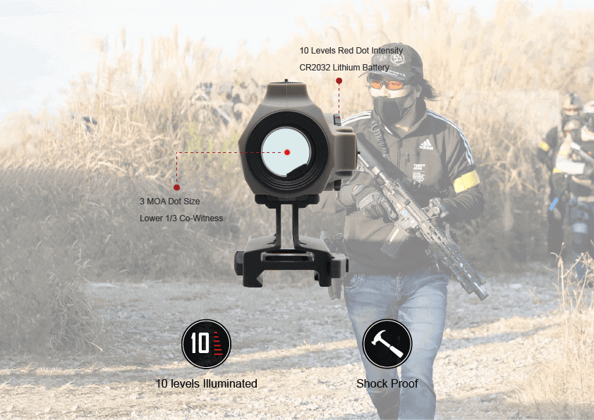 VO MAVERICK-IV Red Dot Sight, S-MIL, QD Mount - Black