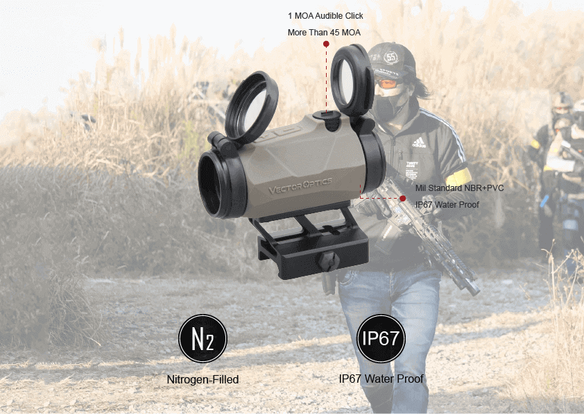 VO MAVERICK-IV Red Dot Sight, S-MIL, QD Mount - Black