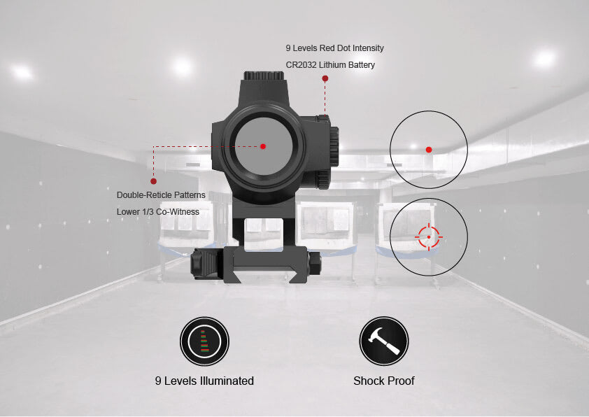 VO MAVERICK-II Plus 1x22 DBR Double-Reticle Red Dot Sight - Black