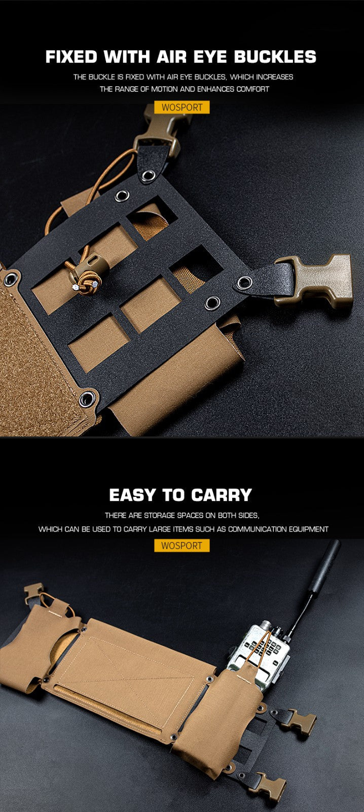 WST MK4 Chest Rig Expansion Chassis II - Coyote Home > All products > Airsoft equipment and guns cases > Pouches, pockets, discarders > Front panels for tactical vests Wosport