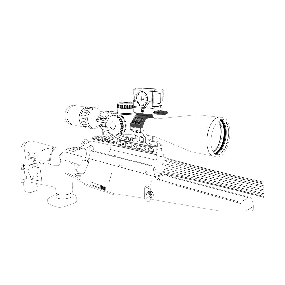 VO Mounting Kit for Red Dot Sight on 34mm X-ACCU Rings (6 screws) - Black