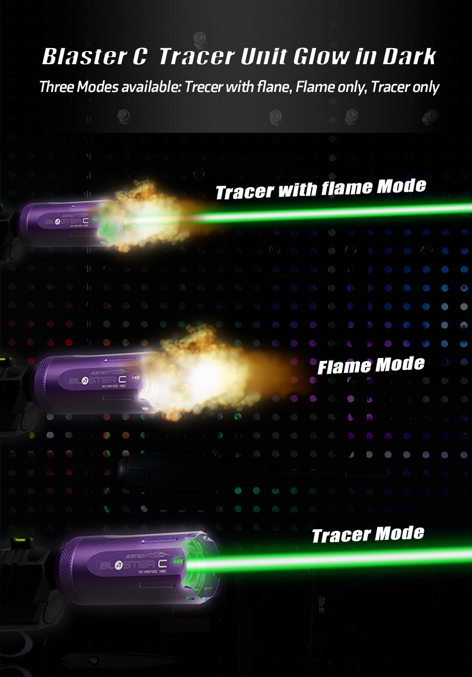 BLASTER C Tracer Unit with Muzzle Flame - Green