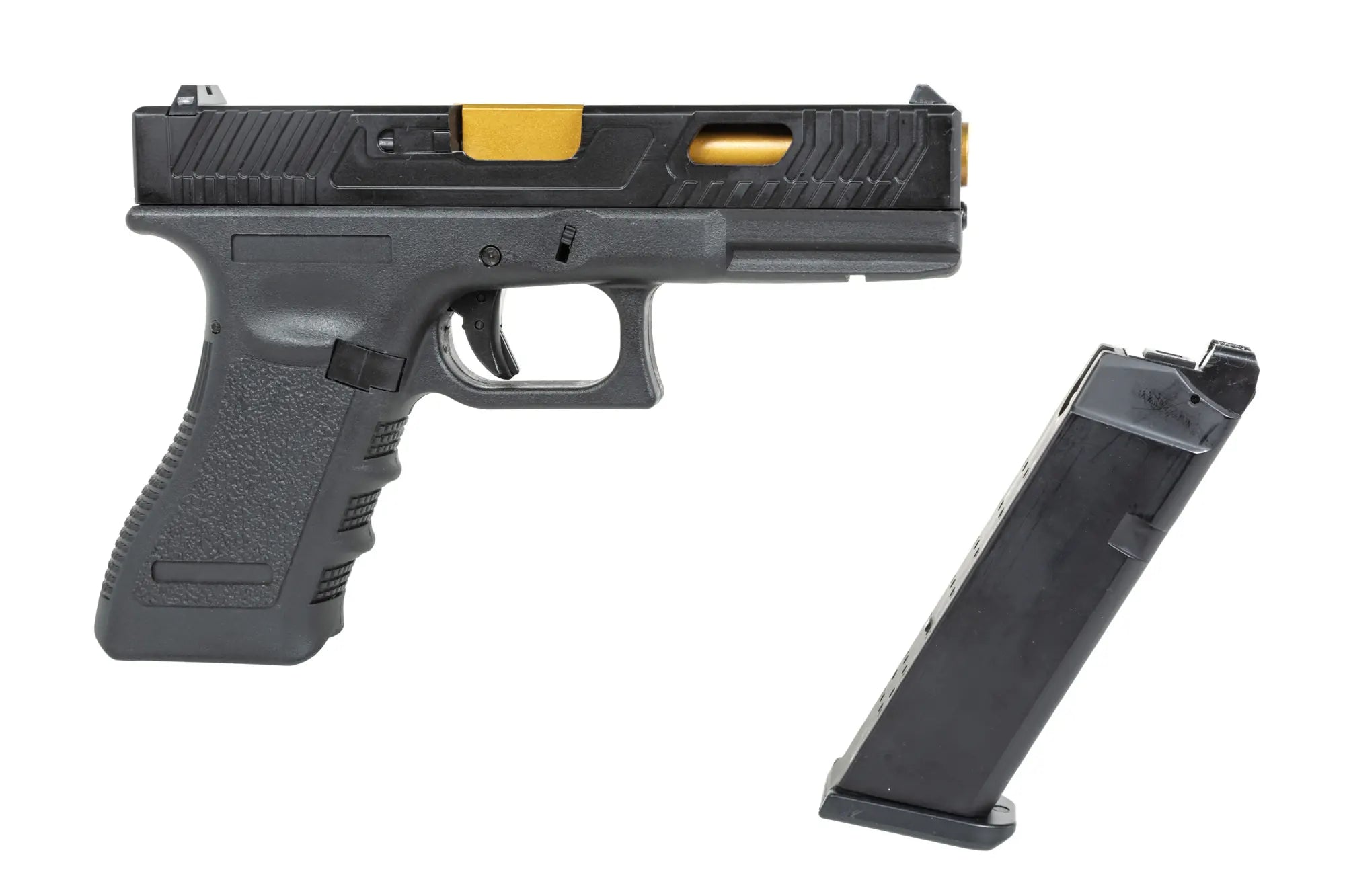 E&C EC-1104 airsoft pistol Black and gold-3