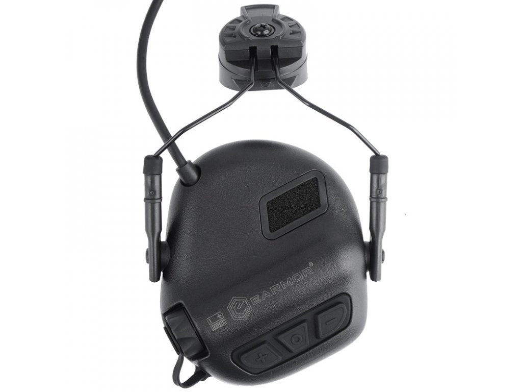 EARMOR M32H PLUS Electronic Tactical Headset, Helmet Mount - Black