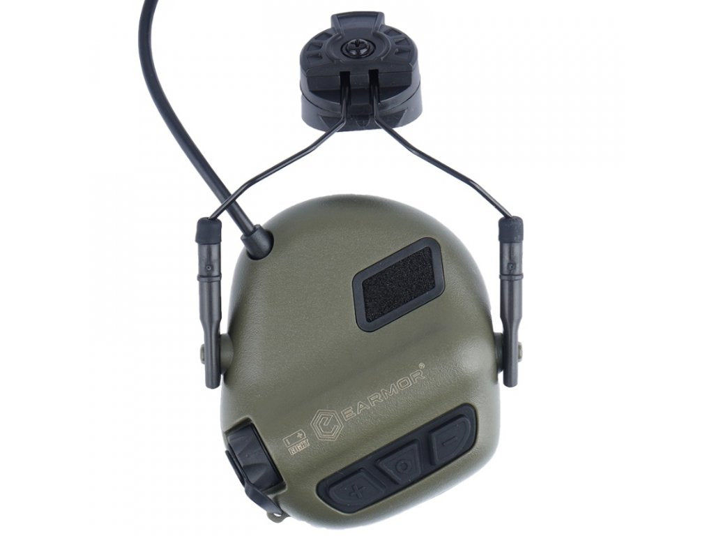 EARMOR M32 PLUS Electronic Tactical Headset, Headband / Helmet Mount - Foliage Green