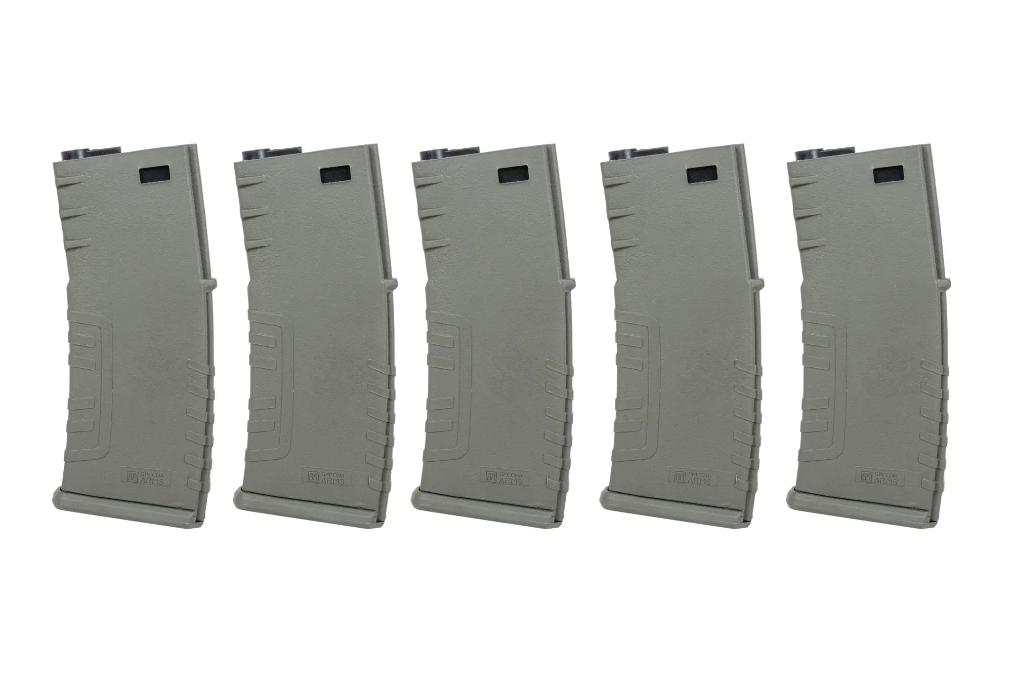 Set of 5 polymer mid-cap magazines 120 rounds Olive