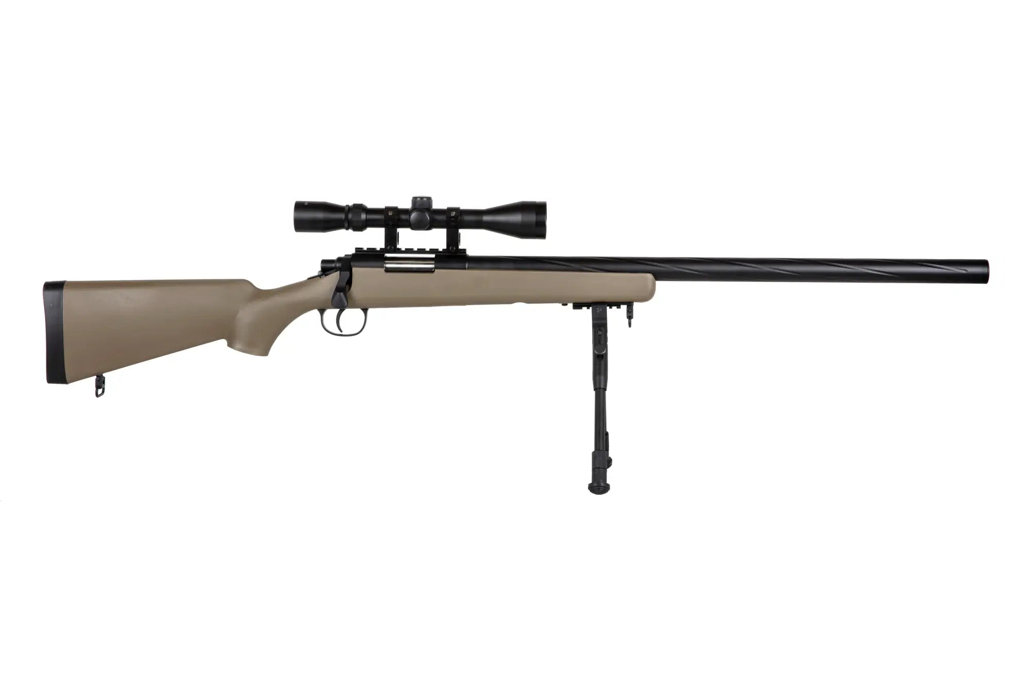 SA-S12 560 FPS sniper rifle with scope and bipod Tan